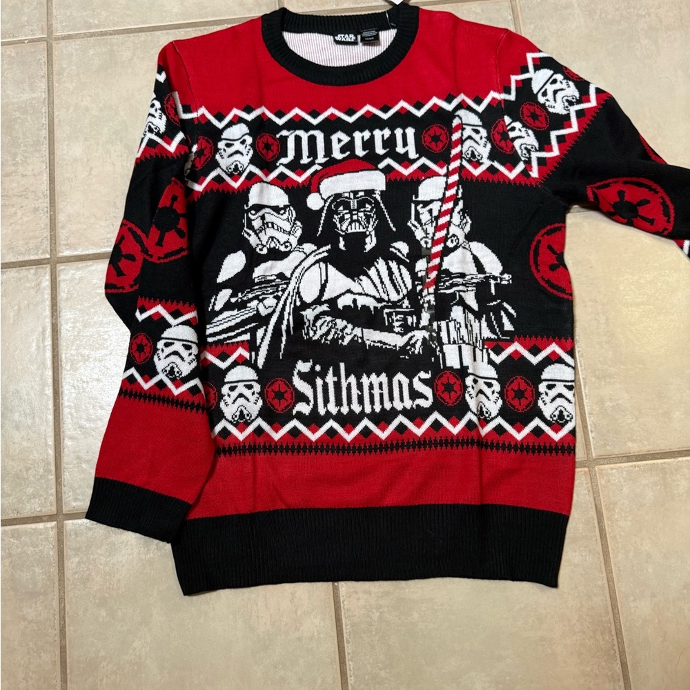 Star Wars Festive Red and Black Crewneck Sweater